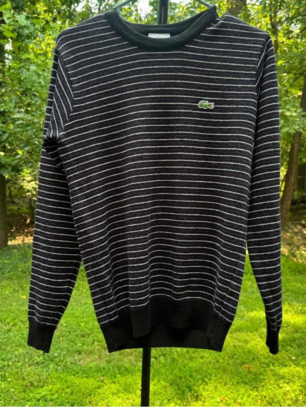 Mens Striped Lacoste Sweater- Sweatshirt Crewneck Jumper Top No Tag (read)